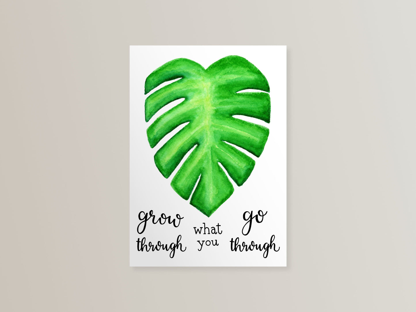 Postkarte "grow through what you go through"