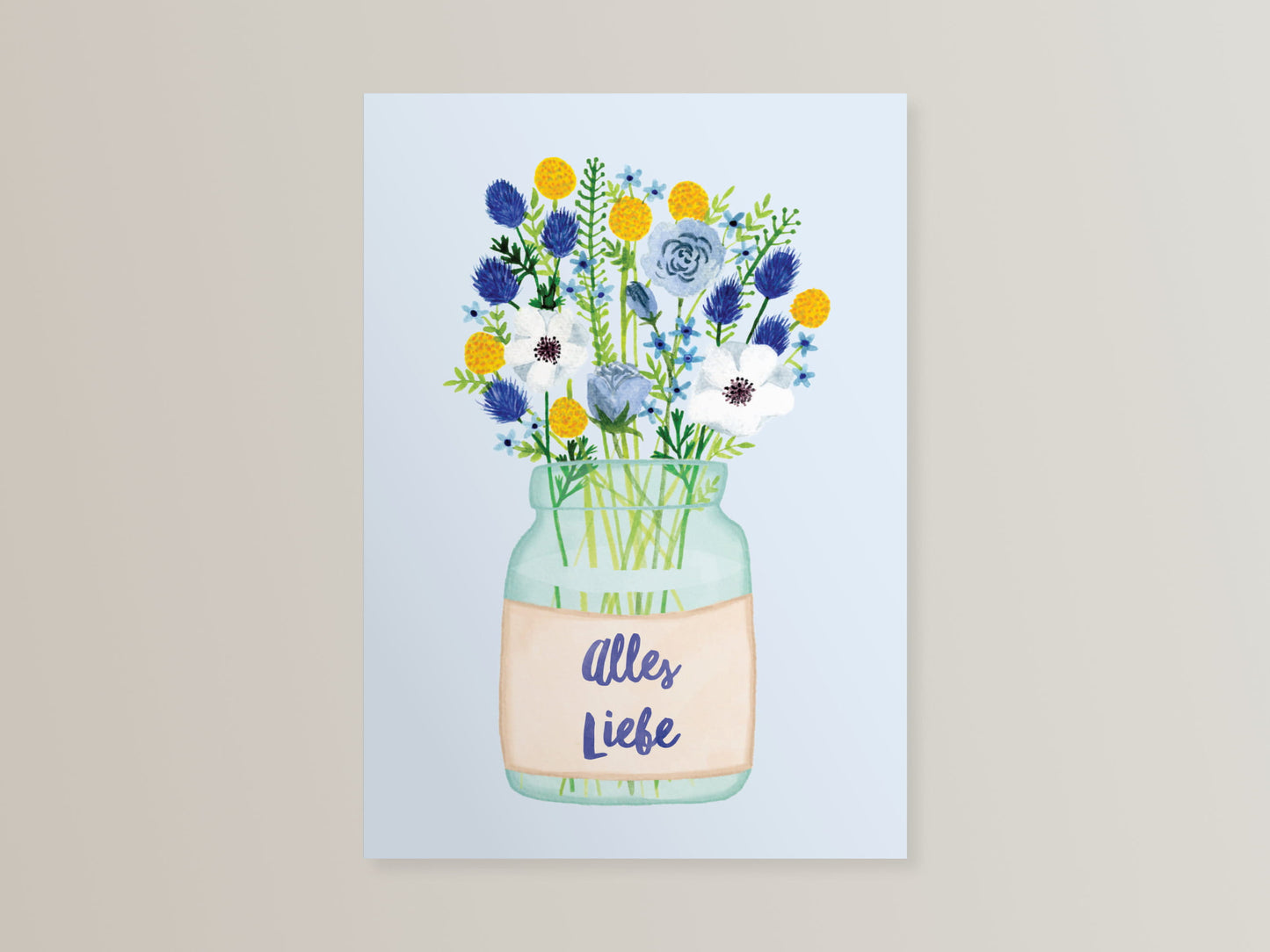 Klappkarte "Alles Liebe" Blumenstrauß