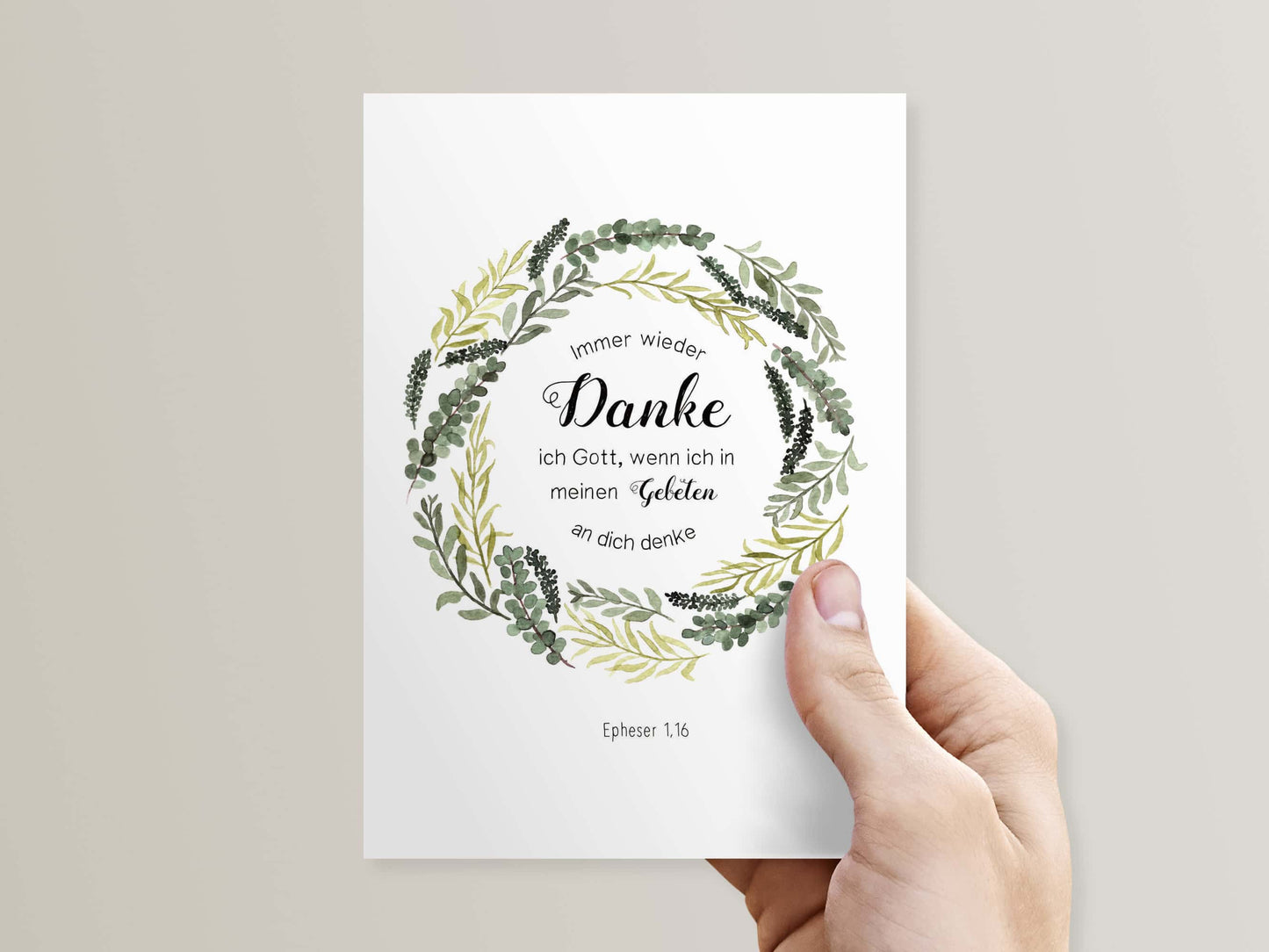 Postkarte Danke Epheser 1,16
