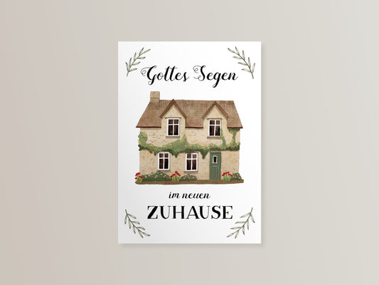 Postkarte Gottes Segen im neuen Zuhause
