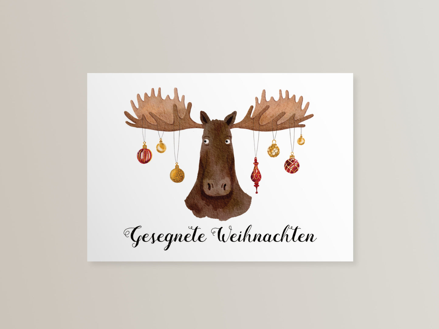 Postkarte "Gesegnete Weihnachten" Elch